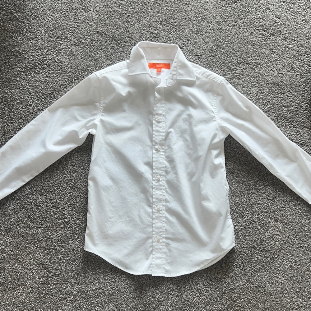 Tallia Boys Size 10 Solid White Button Down Collared Dress Shirt